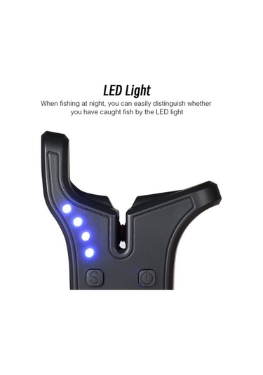 Artfulabode Zili Uyarı Tutma Siyah Ses Ses Led Isırma Isırma Işıklarla Göstergesi Elektronik Balık Alarmı Jh Siyah