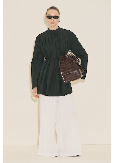 Manuka Pliseli Tunik Siyah Ss26tnk00004-01 Siyah