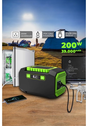 Robo 200 W Taşınabilir Güç Istasyonu Güç Kaynağı