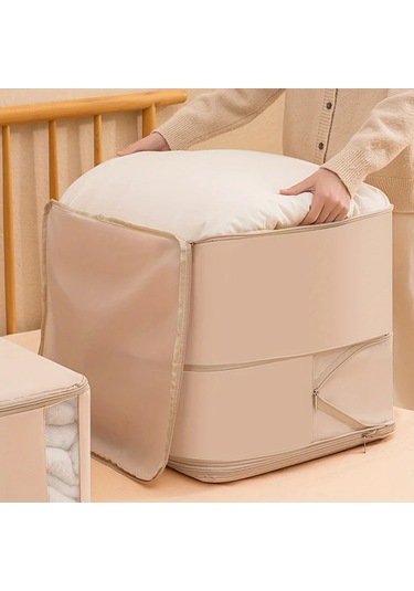 Chuangyinshop Çift Katman Gri Kendinden Sıkıştırmalı Ayaklı Katlanır Saklama Çantası Gri