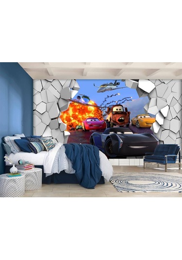 Şimşek Mcqueen Çocuk Odası Duvar Kağıdı (397455509)