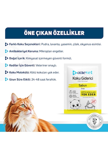 Onevet Kedi Koku Giderici Sabun Kokulu 25 Gr. 15 Adet Oc201b15