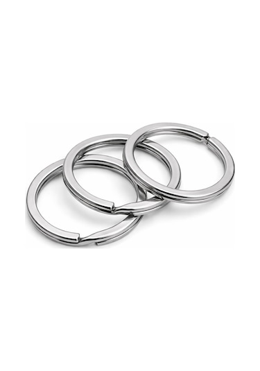 30 Adet Gümüş Renk 3 Cm Metal Anahtarlık Halkası