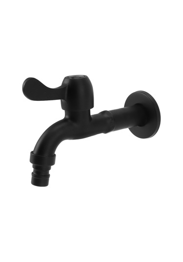 Hangfox Siyah Vintage 304 Çelik 4'lü Monoblok Soğuk Su Musluğu - Uzun Tip, Hızlı Açma, Çamaşır Makinesi Ve Bahçe Uygulamaları