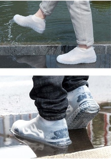 Silikon Ayakkabı Kılıfı Kaymaz Su Kir Geçirmez M Beden Beyaz - Stokta Olan Renk Gönderilir