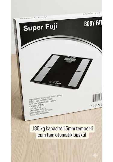 180 Kğ Kapasiteli Tam Dijital Baskül Tartı 5mm Kalın Camlı Dayanıklı