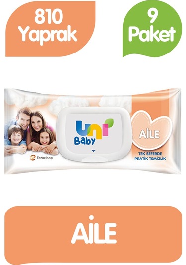 Uni Baby Aile Islak Havlu Mendil 90x9 810 Yaprak