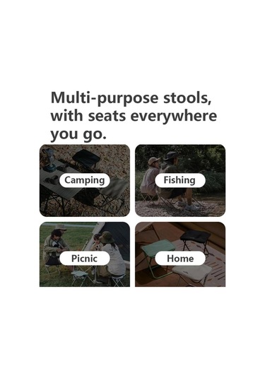 Naturehike Katlanır Tabure Taşınabilir Açık Kamp Alüminyum Sandalye Yeşil Siyah