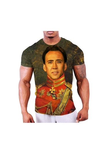 Snapbuy 3d Baskılı Hip Hop Harajuku Kısa Kollu T-shirt - Yazlık Eğlenceli Aktör Desenligrierkek Gri