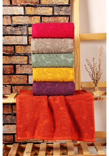 Mira Home 6 Lı El Yüz Jakarlı Havlu Seti Doku Desen Çok Renkli