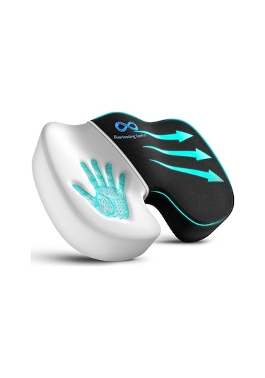 Siyah Hafıza Yumuşak Koltuk Yastığı 45x35cm - Araba Ofis Koltuğu Desteği - Yavaş Gerişen Pamuk - Ev Ofis Kullanıma Uygun