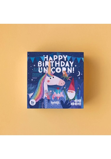 Londji Happy Birthday Unicorn Çift Taraflı Puzzle Canlı Renkler