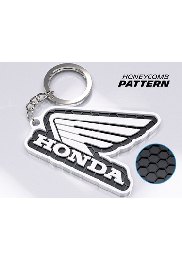 Markanıza Özel Petek Desenli Honda Moto Logolu 3d Anahtarlık