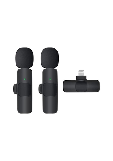 K9 Kablosuz Yaka Mikrofonu Lightning 2 Li Mini Mikrofon Youtube Tik Tok 2 Adet