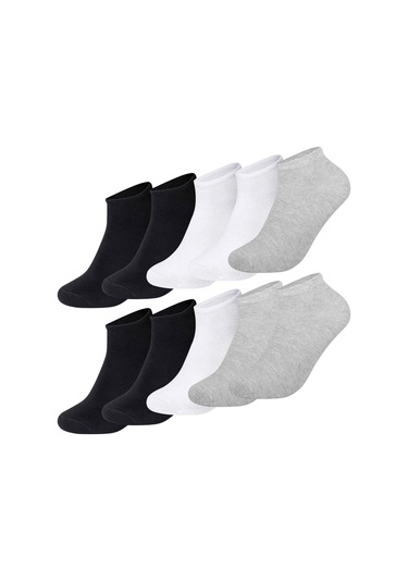 Giorgina Ferri Unisex 10'lu Kutu Bambu Premium Dikişsiz Bay - Sneaker Çorap Çok Renkli