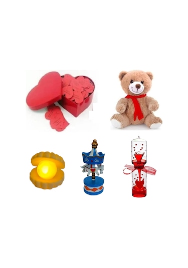 Eşe Sevgiliye Romantik Hediye Aşk Sözleri Kalp Kutu Peluş Ayı