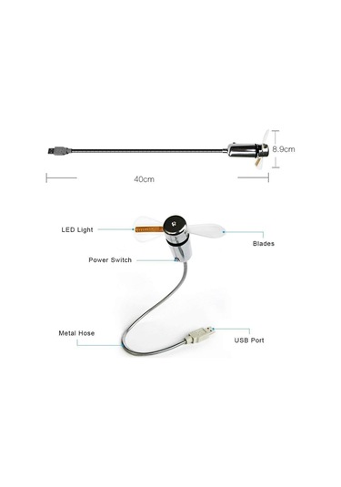 Gerçek Zamanlı Saat Ve Sıcaklık Ekranlı Küçük Usb Fanı, Kişisel Usb Led Saat Fanı