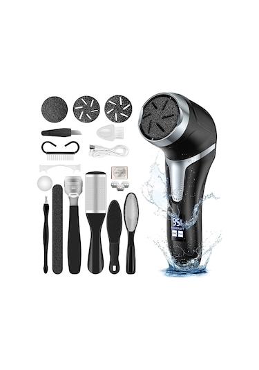 Moveevo Elektrikli Ayak Nasır Temizleme Seti Taşınabilir Ayak Törpüsü Pedikür Aletleri 3 Taşlama Başlığı 2 Hızlı Su Geçirmez