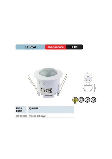 Horoz Corsa Hl 485 360 Derece Sıva Altı Hareket Sensör