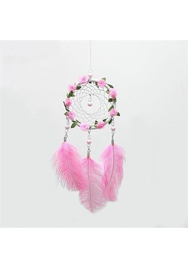 Buffer El Yapımı Kuş Tüyü Ve Led Işıklı Dekoratif Asma Düş Rüya Kapanı Çok Renkli