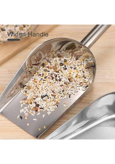 Leezsing 8 İnç Çelik Kova: Çok Amaçlı Buz, Un, Tahıl Ve Çay Kovalı - Gümüş Renkli Ergonomik Kollü 500 Adet/kutu Gümüş