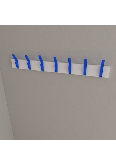 Hepsi3boyutlu Modern Duvar & Kapı Kanca Askılık - 7 Adet Mavi Kanca Askılık - Model No : 3 Mavi