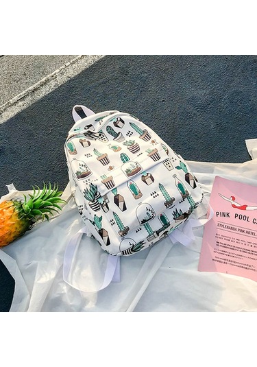 Lebıhmurah Wbp2113 Üniversite Rüzgar Sevimli Kaktüs Sırt Çantası Küçük Taze Öğrenci Sırt Çantası Moda Karikatür Baskı Sırt Çantası Çok Renkli