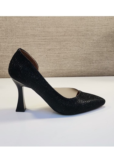 Zenne Stiletto Ayakkabı Siyah Simli SİYAH SİMLİ