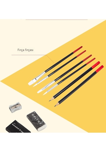 Ikkb Yeni Sanat Kırtasiye Doodle Çocuk Suluboya Kalem Seti Pembe Pony Desen 145 Parça Seti