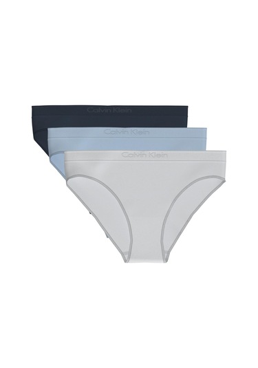 Calvin Klein Kadın 3'lü Paket Mavi/gri/siyah İç Çamaşırı-13668 Mavi