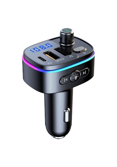 Sones T65 Araç Bluetooth Fm Verici Çift Usb Tip-c Qc3.0 Şarj Cihazı