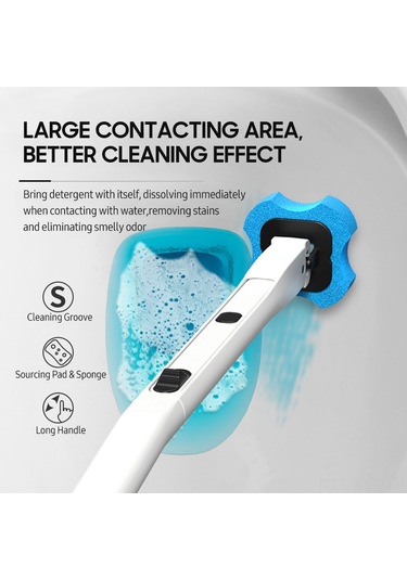 Yaleker Beyaz Tuvalet Temizlik Fırçası, Değiştirilebilir Fırça Ucu 5 Adet , Derin Temizleme, Sabit Depo Tabanı, Kolay Kullanim Beyaz