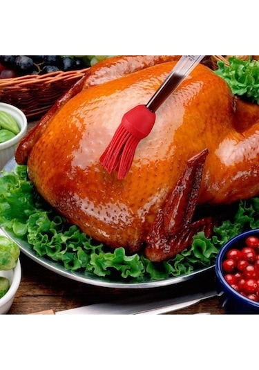 Pazly Yeşil Silikon Hindi Baharat Pompası, İğne İzgara Aleti, Temizleme Fırçası Ve Yağ Damlama Tüpü Şükran Günü Seti Yeşil