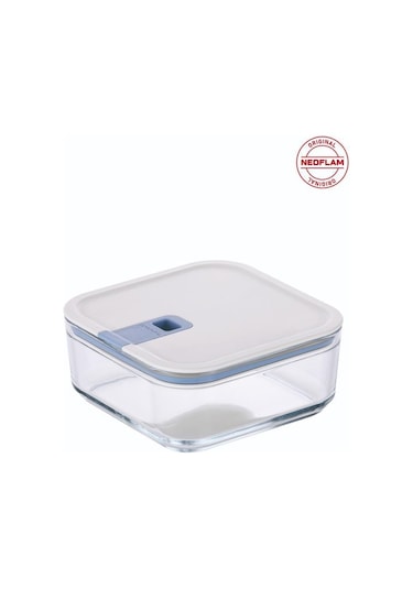 Neoflam Perfect Seal Kare Cam Saklama Kabı Bej 1100 ML Bej