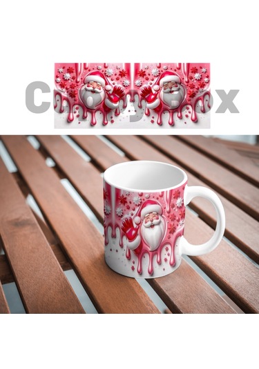 Noel Baba 3d Görsel Baskı Kupa Bardak