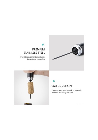 Wezone Şarap Açma Kolaylığı: Basınçlı 2 Si 1 Arada Şarap Açacağı Ve Folyo Kesici, Pratik Ve Taşınabilir Tasarım Siyah