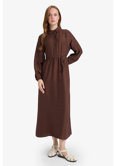 Defacto Relax Fit Hakim Yaka Uzun Kollu Elbise F5068ax25aubn334 Kahve Defacto Relax Fit Hakim Yaka Uzun Kollu Elbise F5068ax25aubn334 Kahve