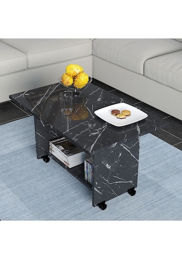 Umg Mobilya Tekerlekli Orta Sehpa Siyah