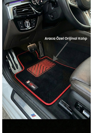 Bmw 3 Serisi E91 2005-2012 Advantage Oto Paspas Siyah Halı Kırmızı Kenar