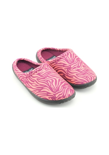 Gezer Kadın Kışlık Pu Rahat Taban Desenli Ev Bahçe Gondol Terlik Mor