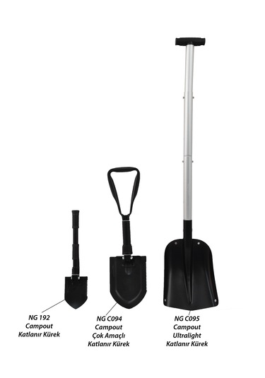 Campout Ultralıght Kamp Küreği Gri - Siyah