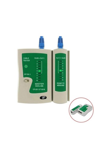 Rj11 Rj45 Cat5 Network Kablo Tester Test Kontrol Bağlantı Cihazı Ledli