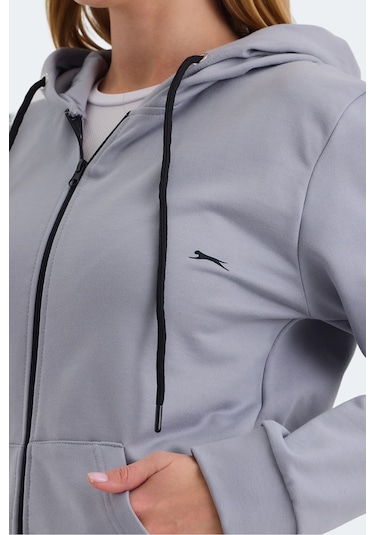 Slazenger Katya 2 Li Set Kadın Gri - Yeşil Sweatshirt Gri - Yeşil