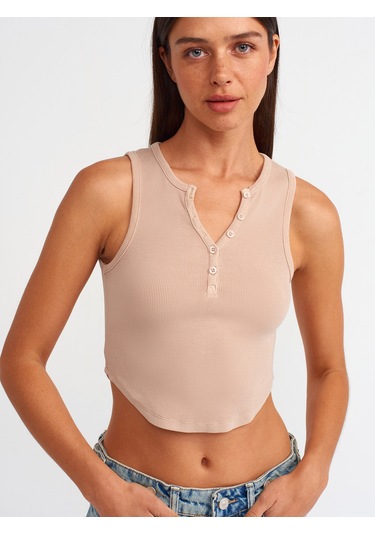 Dilvin Yıkama Efektli Top Bej