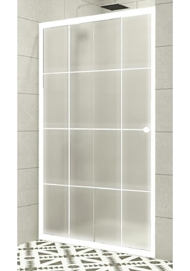 Durul Duşakabin Ön Cephe Beyaz Çizgi Buzlu Beyaz