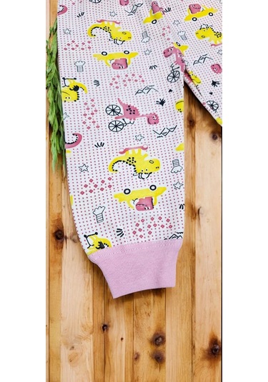 Dino Kız Çocuk Pijama Takım Pembe