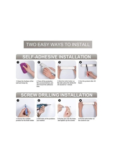 Pazly 20 İnç Paslanmaz Çelik Manyetik Bıçak Şeridi, Duvara Monte Mutfak Bıçakları Barı Gümüş