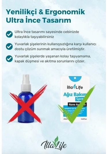 İlla Life Nane Aromalı Ağız Bakım Spreyi 20 ML