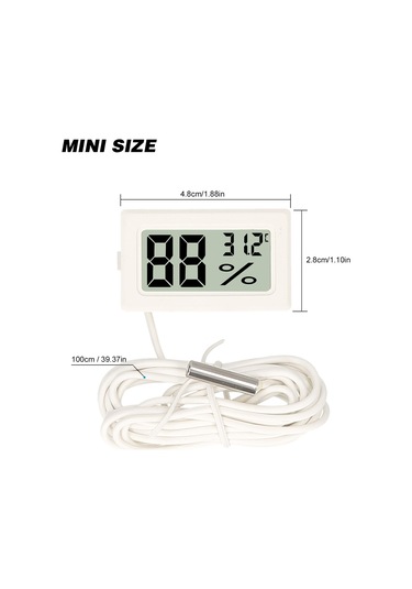 Youtek Akvaryum Ve Buzdolabı Sıcaklık Ölçerü - Lcd Ekranlı, Su Geçirmez Prob, Hızlı Ve Doğru Ölçüm -50 C/+110 C , Beyaz Pil Dahil Değil