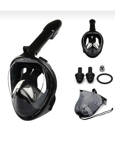Shufa S/m Beden Siyah Dalış Maskesi Tam Yüz Full Face Şnorkel Ant
